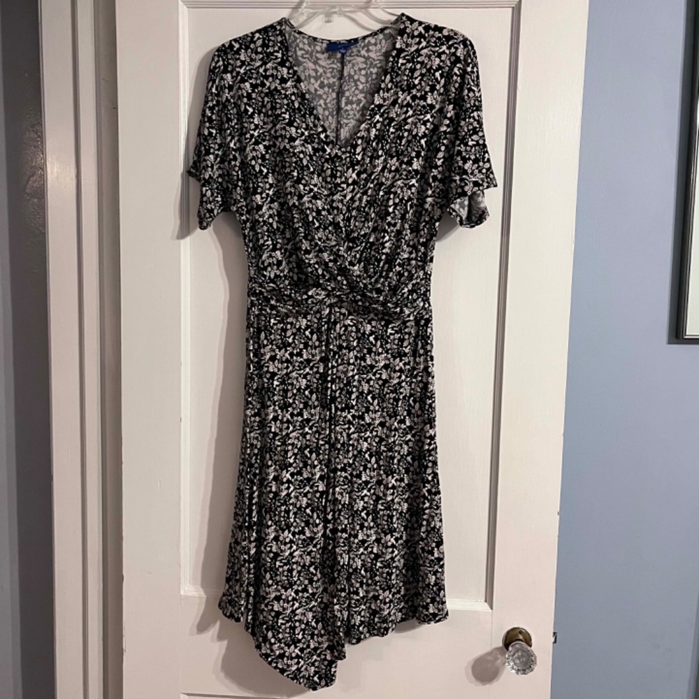 Apt 9 twist front midi dress with asymmetrical hem